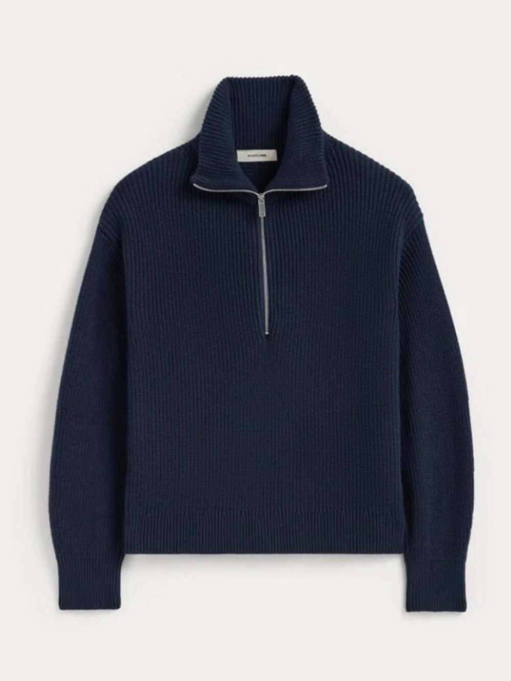 Everlane The Half-Zip in Everyday Cotton Sweater Navy Blue Small NEW NWT
